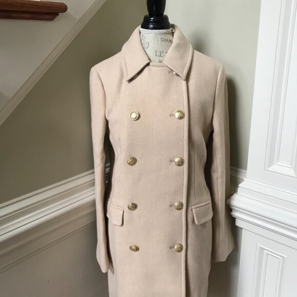 NWT JCrew Warwick Top Coat Jacket Womens 10 Beige Italian Stadium Cloth Wool - Picture 4 of 12